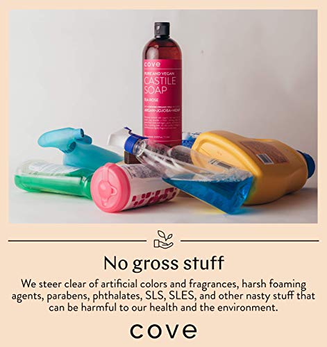Cove Unscented Castile Soap 1L with Organic Argan, Jojoba & Hemp Oils - Pack of 1