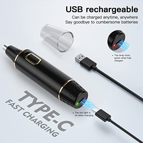 Ear and Nose Hair Trimmer, 2024 Painless Eyebrow & Facial Hair Trimmer£¬USB Rechargeable Nose Hair Trimmer for Men, Professional Nose Trimmer with IPX7 Waterproof Dual Edge Blades