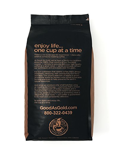 Good As Gold Tanzania Peaberry Coffee 80oz Whole Bean Medium Roast - 5lb Pack