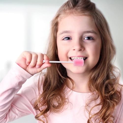 Healifty 200Pcs Pink Disposable Oral Swabs for Elderly & Baby Care