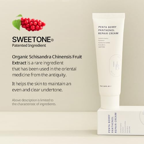 HEVEBLUE Penta Berry Panthenol Repair Cream - Vegan, Centella, Cica Barrier, Restore Moisture Balance, Deep Hydration, Sensitive Skin, Low Irritation, Korean Skincare, K-Beauty, Hypoallergenic
