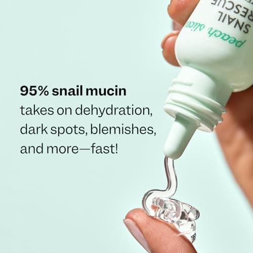 Peach Slices - Snail Rescue Intensive Serum (1.01 oz) - 95% Snail Mucin Concentrate - Reset, Renew & Smooth - Birch Juice, Hyaluronic Acid & Cica - Vegan & Cruelty Free - Korean Skin Care & Beauty