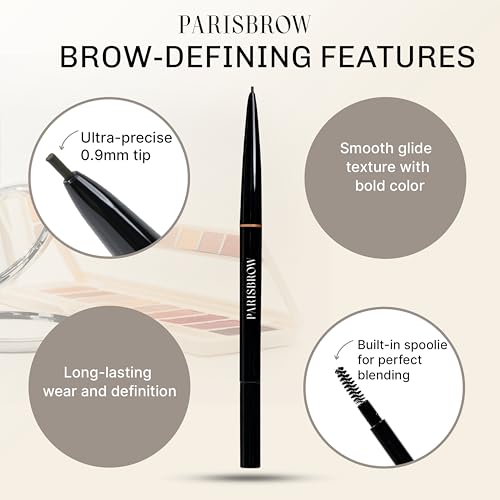 PARISBROW Slim Brow Pencil 04/Dark Brown Eyebrow Ultra-Fine Eyebrow Pencil (0.9mm Tip)