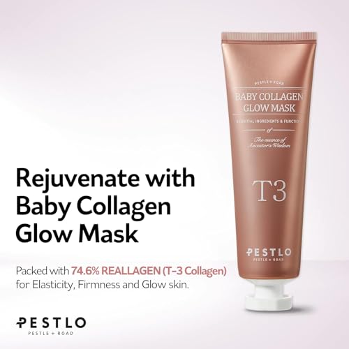 PESTLO Elasticity Boost Skincare Set | Baby Collagen Glow Mask & Rejurecipe Spicule Roller Serum | Hydrate, Firm, Reduce Wrinkles | Patented Reallagen & Gua Sha Serum