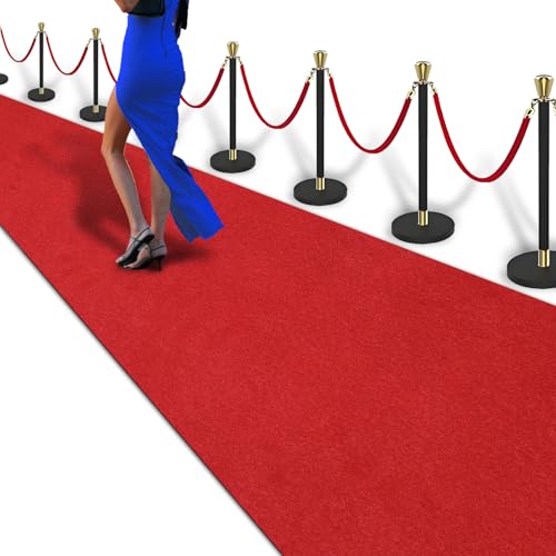 4ft x 20ft Extra Thick Red Carpet Runner for Events & Weddings - Heavy Duty, Non-Slip