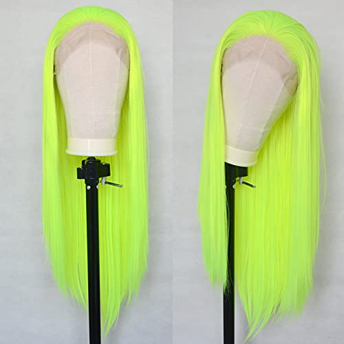 Luwigs Fluorescent Green Synthetic Lace Front Wig - 22 Inch Straight Style