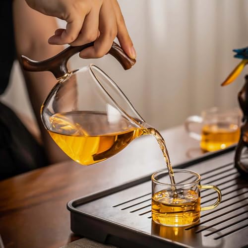 Kungfu Glass Tea Set with Bird Design - Automatic Glass Teapot and Cups