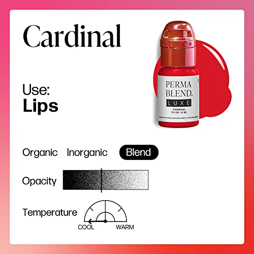 Vegan Lip Tattoo Ink - Vibrant True Red Microblading Pigment for Lip Blush & Permanent Makeup - 0.5 oz