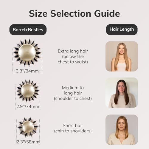 Nano Ceramic Ionic Round Hair Brush Set 1.7 & 2 Inch - 2 Pack for Styling & Straightening