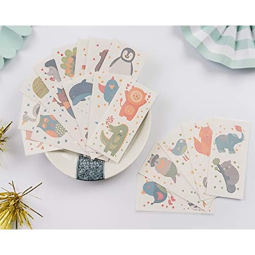 PapaKit Bundle - Temporary Fake Tattoo 72 Individually Wrapped Sheets - Cute Ocean Animals, Party Dinosaurs, Zoo Animals, Unicorn and Friends