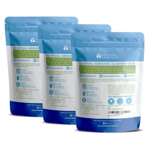 Relaxing Bath Salt 3 Pack - 32 Ounce Pouches for Spa & Soak - Better Bath Better Body