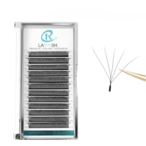 W Shape Eyelash Extension 5D Premade Volume Fans 0.07 C D Cluster W Fans Lashes Matte Black Volume Premade False Eyelashes (5D W 0.07 C, 9mm)