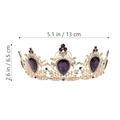 Purple Rhinestone Crown Tiara for Women - Elegant Party Headpiece