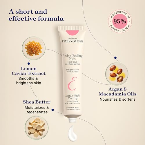 Embryolisse Active Night Peeling Treatment. Ultra Gentle Night Exfoliating Cream with Shea Butter for Radiant Skin. Leaves the Face Softer, Rejuvenated & More Radiant. 1.35 Fl Oz