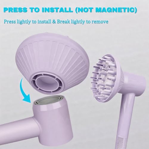 360° Rotating Diffuser Attachment for Laifen SE Lite Hair Dryer - Purple, Diffuser Nozzle