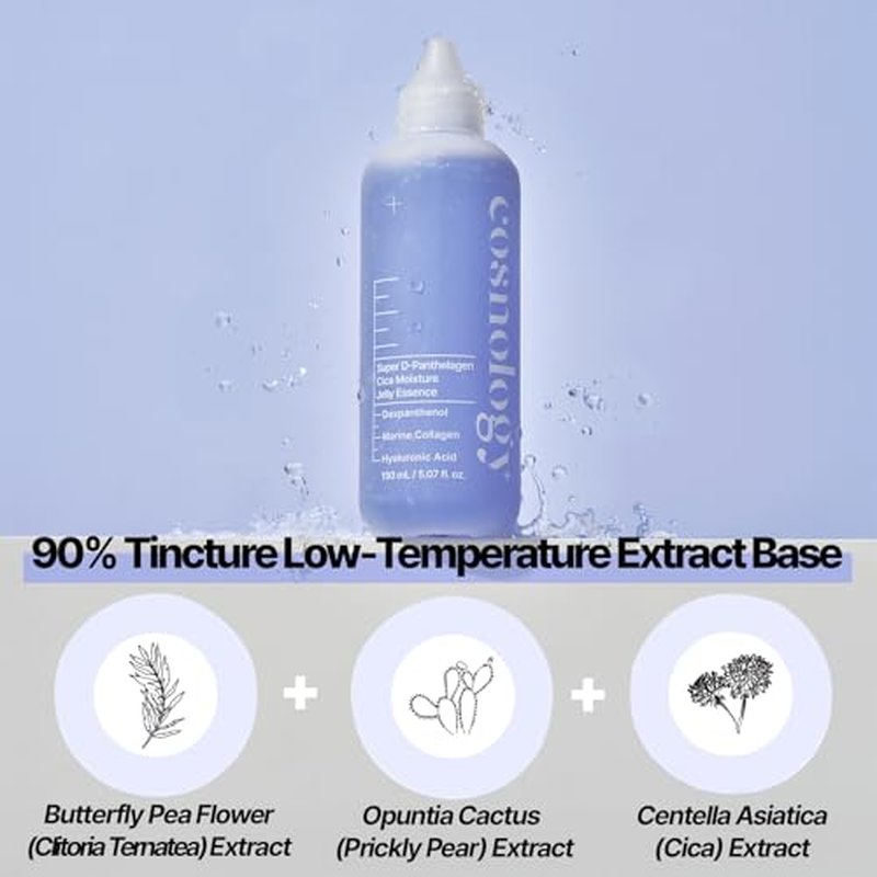 COSNOLOGY 150ml Hydrating & Soothing Moisturizing Essence with Dexpanthenol, Marine Collagen & Hyaluronic Acid ? Nutrient-Rich Tincture Formula| 5.07 fl.oz | K Beauty Skincare