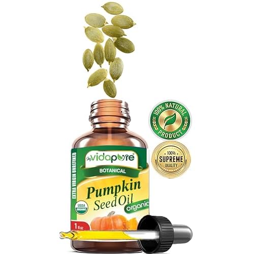 MYVIDAPURE Organic PUMPKIN SEED OIL Certified Organic WILD GROWTH RAW Pure EXTRA VIRGIN UNREFINED for Skin, Face, Body, Hair and Lip Care (1 Fl Oz)
