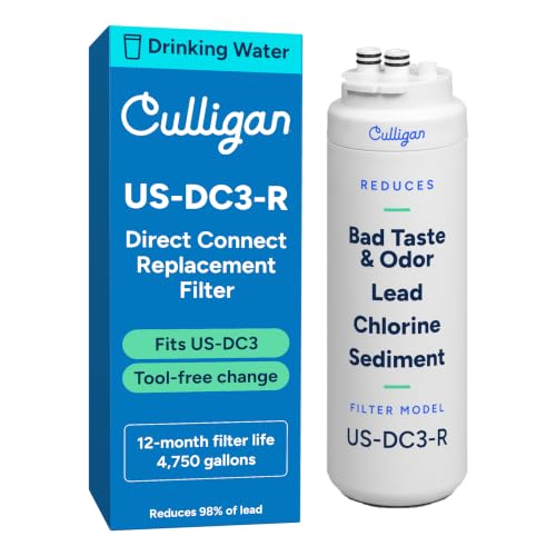 Culligan US-DC3-R Under Sink Water Filter Cartridge 1 Pack, 0.5 Micron Lead & Chlorine Reduction