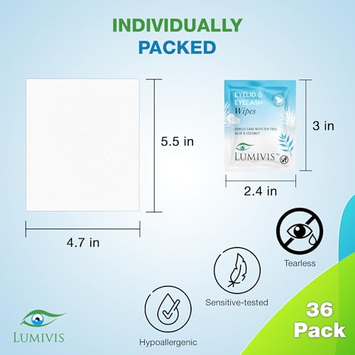 Eyelid Wipes – Gentle Daily Eye Hygiene, 144 Individually Wrapped – Travel-Friendly & Vegan