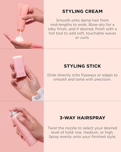 Styling Kit with Hair Wax Stick & Setting Spray - Frizz Control & Heat Protection