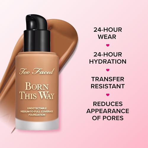 Too Faced Born This Way Natural Finish Longwear Liquid Foundation | Medium-To-Full Coverage | Hydrating + Oil Free