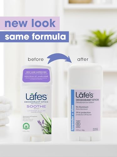 Lafe's Natural Deodorant Stick 3-Pack Lavender & Aloe Aluminum & Baking Soda Free