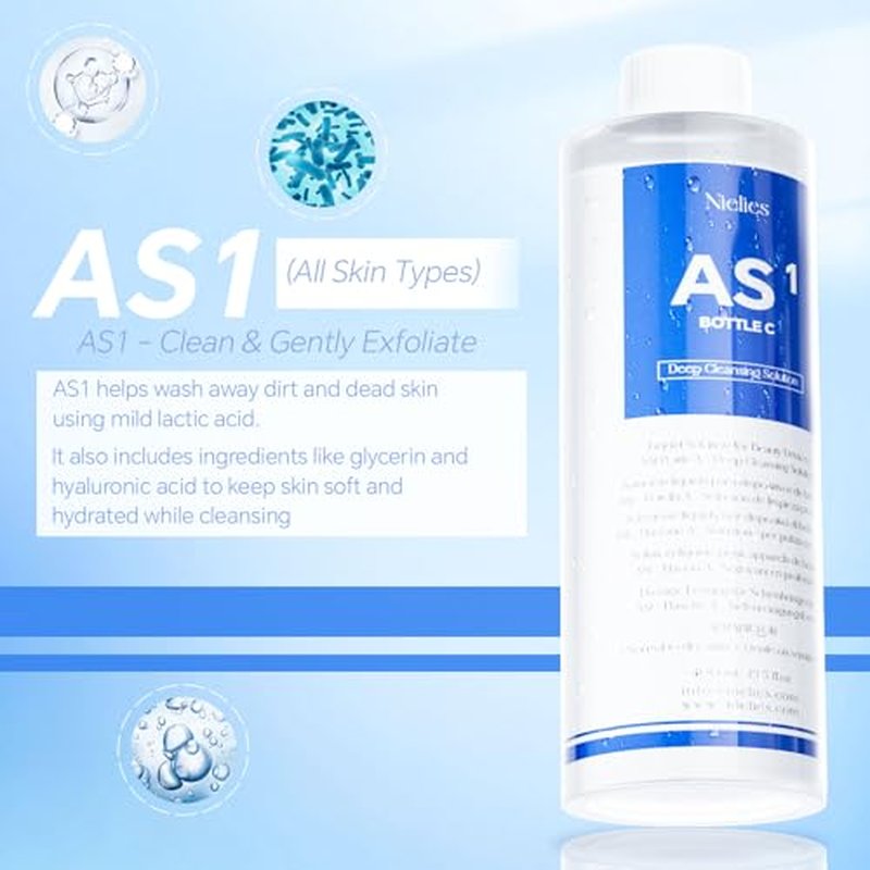 AS1 Hydro facial Serum 3 x 400ml ? Skin Aqua Peeling Solution for Hydro Facial Solution, Hydrogen Oxygen Facial Machine, Hydrodermabrasion & Microdermabrasion Machine