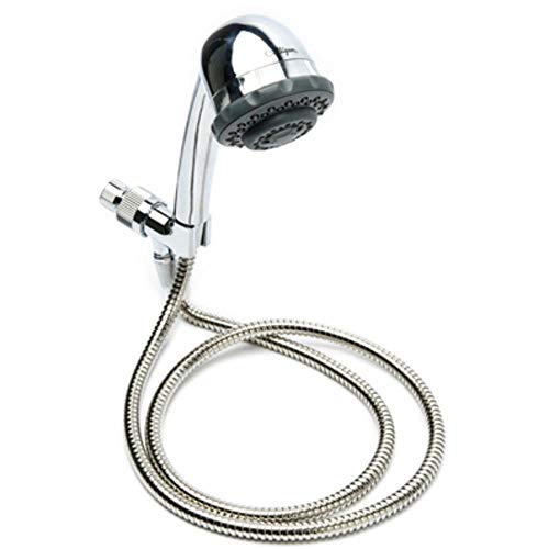 Handheld Water Filter Showerhead - Chrome Finish, 5 Spray Settings, No Tools Installation