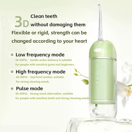 Portable Water Flosser with 3 Modes, Large Tank, Travel Foldable Design