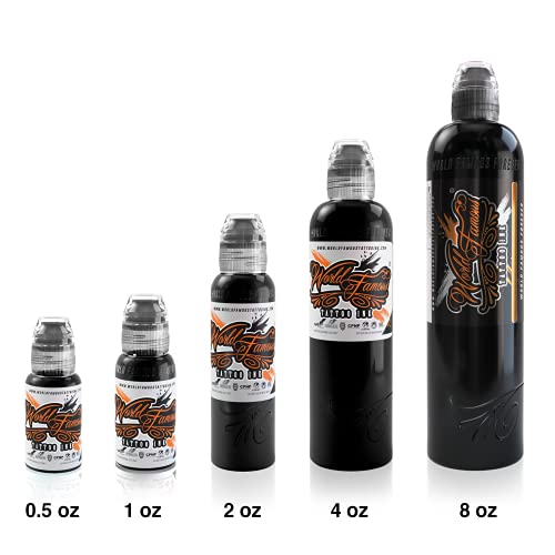 World Famous Tattoo Ink Outlining Black 8 fl oz - Professional Vegan Non-Toxic