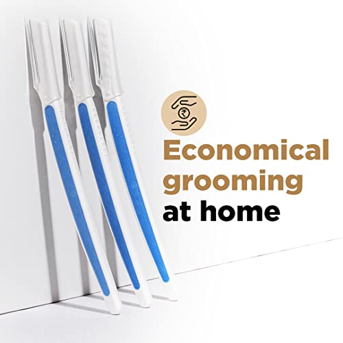 FURR Reusable Facial Razor for Women, German Blades ? Pack of 3 | For Eyebrows, Upper Lip, Forehead, Chin & Sideburns | Includes Storage Sleeve