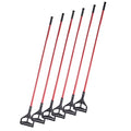 Commercial Mop Handle 60 Inch Heavy Duty Iron Replacement with Black Side-Gate Clamp