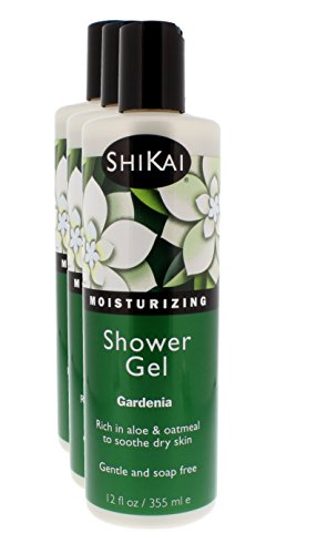 ShiKai Daily Moisturizing Shower Gel with Aloe Vera & Oatmeal - Gardenia Scent, 12oz Pack of 3