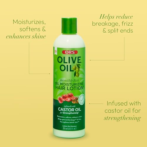 ORS Olive Oil Incredibly Rich Moisturizing Hair Lotion with Castor Oil 8.5 Ounces (Pack of 4)