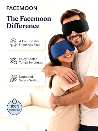 Cooling Gel Eye Mask for Puffy Eyes & Migraine Relief - Black-Blue