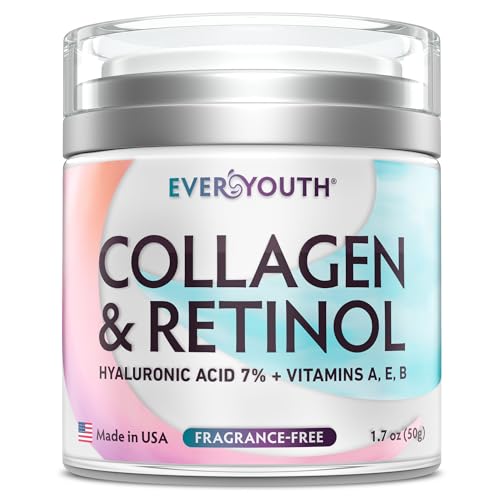 EVERYOUTH 1.7oz Collagen Face & Neck Cream Anti-Aging Moisturizer with Hyaluronic Acid, Vitamin E