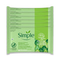 Simple Kind To Skin Cleansing Makeup Remover Wipes - Vegan Facial Cleanser Wipes with Vitamin B5 and E - Removes Waterproof Makeup - 6 pc
