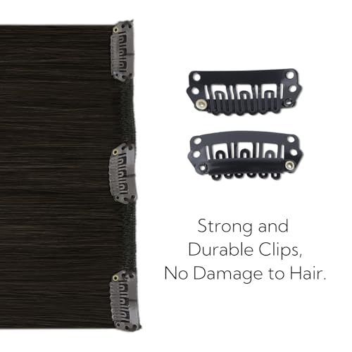 Dark Brown Human Hair Clip-In Extensions 14 Inch 60g - Hotbanana