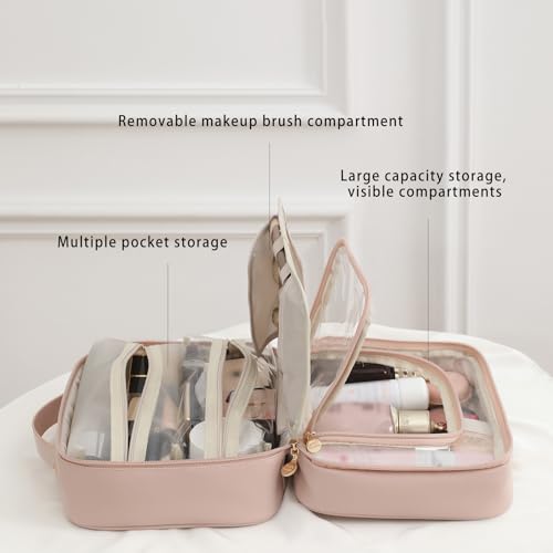 RIGHT AWAY Women's Waterproof Travel Toiletry & Makeup Bag with Compartments