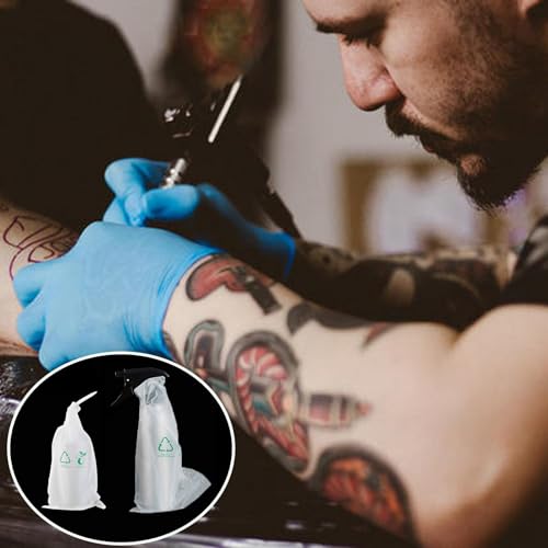 Eco-Friendly Tattoo Wash Bottle Covers - 250 Disposable Bags for Tattoo & Beauty Supplies