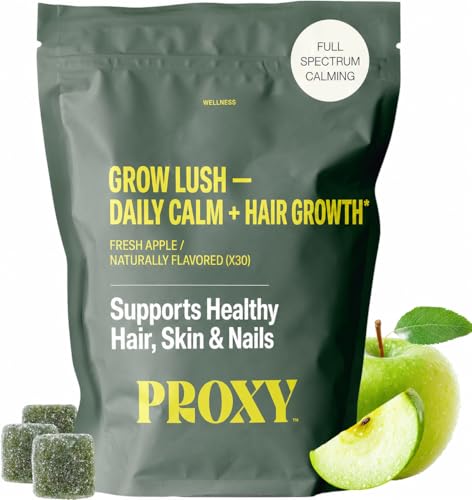 Proxy Grow Lush Hair Wellness Gummies with Biotin, Folate & Nettle – 30 Count