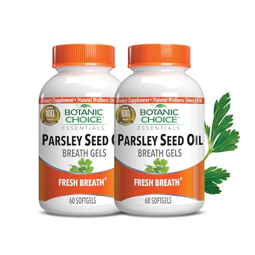 Botanic Choice Parsley Seed Oil Softgels 120 Count Pack of 2 – Breath Odor Neutralizer