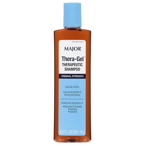 Major Thera-Gel Therapeutic Shampoo - Original Strength - Coal Tar 0.50% - Helps Control The Symptoms of Seborrheic Dermatitis, Psoriasis, and Dandruff - 8.5 Fl Oz
