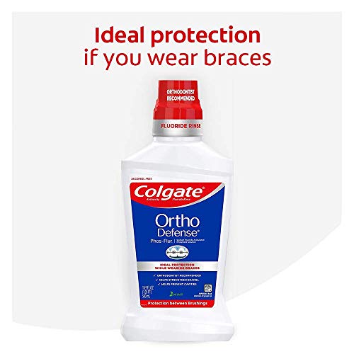 Colgate Phos-Flur Ortho Defense Anti-Cavity Fluoride Rinse, Mint – 16.9 oz (Pack of 2)