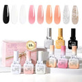 Gel Nail Polish Set 9pcs 15ml Black White Pink Series UV LED Soak Off Nail Art Kit - Variation 145A