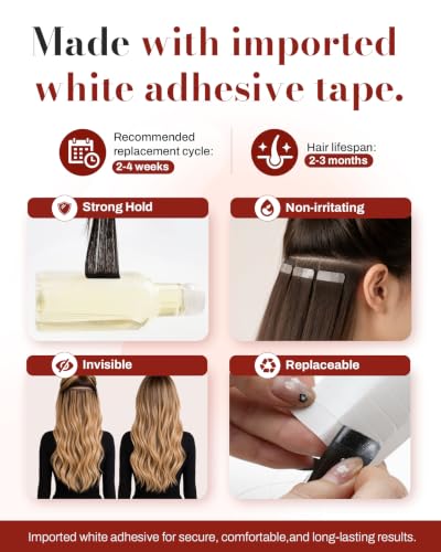 Tape-In Human Hair Extensions - Beige Blonde, 18 Inch, 20 Pieces - Light Brown Highlighted Platinum Blonde Variation