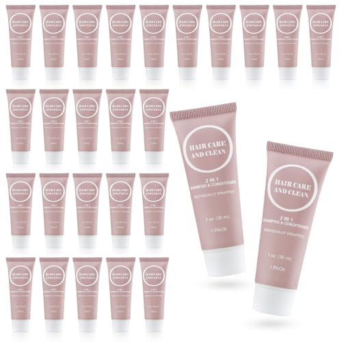Travel Shampoo & Conditioner Set - 2 in 1, 1 Fl Oz, Pack of 60 - Light Fragrance