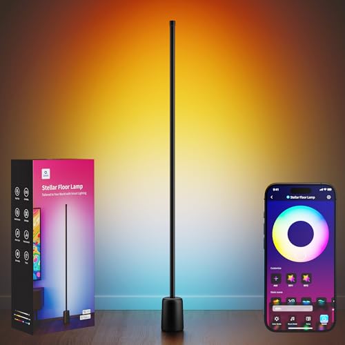 Ailofy Corner Floor Lamp RGBW LED with App & Voice Control - Black