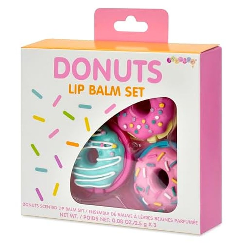iscream Sprinkle Donuts Shaped Watermelon, Strawberry & Vanilla Scent Lip Balm Trio