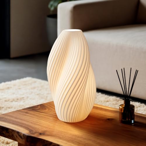 RONDURE Calypso Ceramic Table Lamp - Handcrafted Decorative Bedside Light